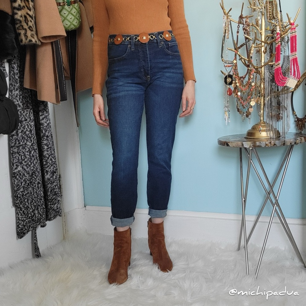 Lucky Brand Bridgette Ankle Length Skinny Straight Leg Jeans in Dark Blue